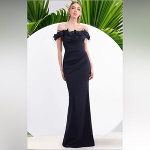 Janique W3016 Navy Evening Gown